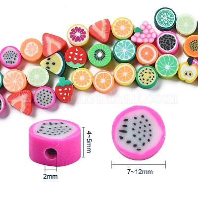 100шт ручной работы из полимерной глины фруктовые тематические бусины DIY-YW0002-40-1