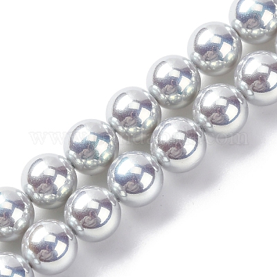 УФ-покрытие перламутровые стеклянные жемчужные бусины нити GLAA-F128-01B-T12-1
