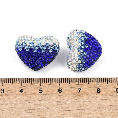 Полимерная глина в форме сердца с градиентным цветом и стразами CLAY-NH0002-03D-1