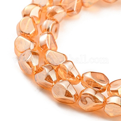 Нити прозрачных стеклянных бусин с жемчужным блеском EGLA-G037-04A-PL03-1