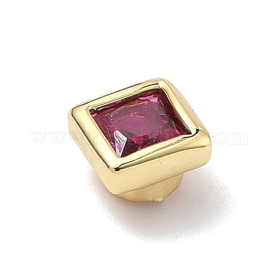 Квадратные латунные микропаве кабошоны из кубического циркония&nbsp;KK-P345-13G-E05-1