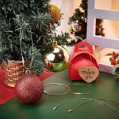 PH PandaHall 800pcs Christmas Ornament String, Hanger String with Snaps  Xmas Tree Ornament Hooks Precut Ribbon Ornament Hangers Snap Locking String