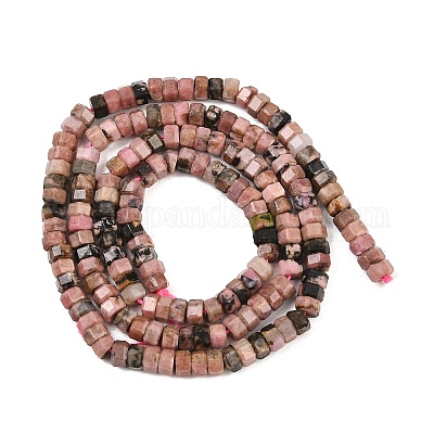 Природные родонит бисер нитей&nbsp;G-G345-C16-2x4mm-1