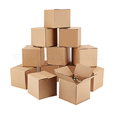 Квадратные подарочные коробки для хранения серег и ожерелья из крафт-бумаги CON-WH0095-91-1