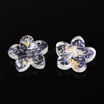 Выпечка расписные прозрачные стеклянные бусины DGLA-N014-08-1