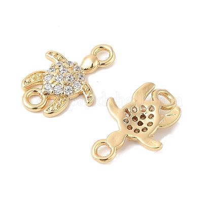 Шармы-соединители из латуни с микропаве из кубического циркония KK-R219-06G-1