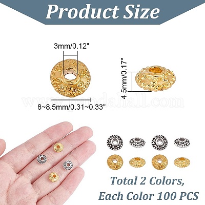 200 шт. 2 цвета бусины из сплава в тибетском стиле FIND-AR0004-83-1