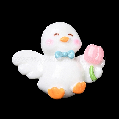 Кабошоны из непрозрачной смолы в виде милой утки RESI-L038-07P-06-1