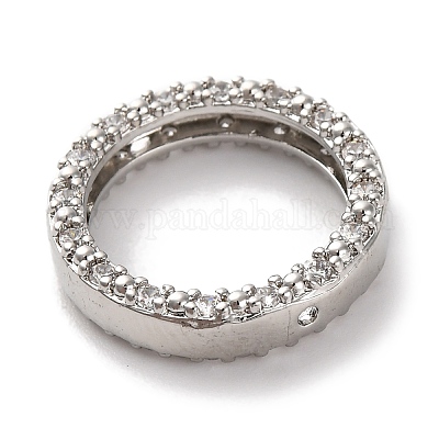 Стойка из латуни с покрытием из кубического циркония с рамкой из бусин KK-S406-09B-P-1