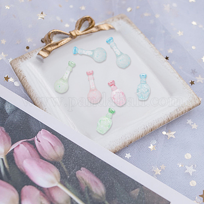 48 шт. 6 стиля фиктивная бутылка прозрачный смоляной кабошон RESI-OC0001-49-1