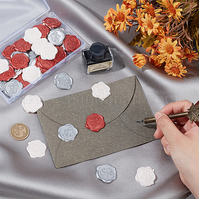 60 шт. 3-х цветные наклейки-клеи в форме сердца с восковой печатью DIY-CP0010-21-1