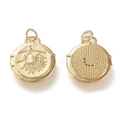 Латунные микропаве прозрачные подвески с фианитом ZIRC-K086-19G-1