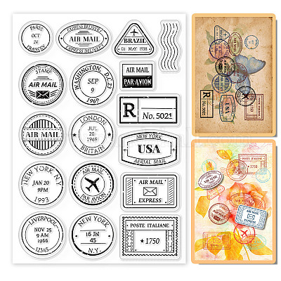 GLOBLELAND Vintage Stamps Clear Stamps for DIY Scrapbooking Decor Letters  Postcards Transparent Silicone Stamps for Making Cards Photo Album Decor