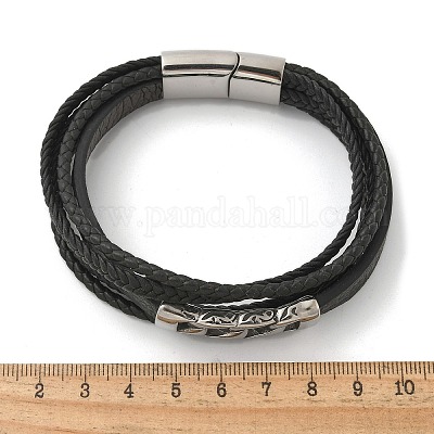 Плетеные браслеты из микрофибры и кожи BJEW-Q010-03A-1