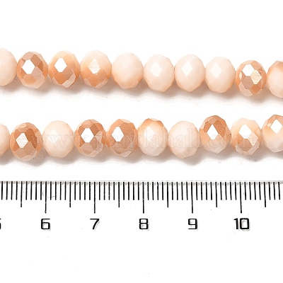 Гальванизировать непрозрачные сплошной цвет стеклянные бусы пряди EGLA-A034-P8mm-K07-1