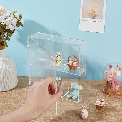 6 пластиковая витрина-органайзер для моделей с сетками AJEW-WH0472-76-1