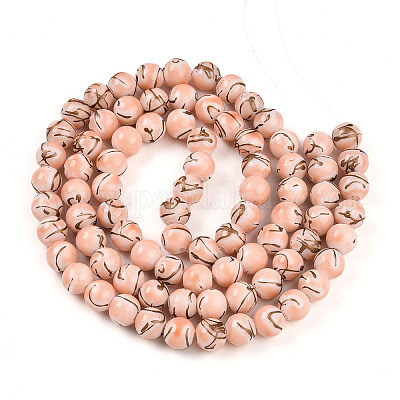 Выпечка окрашенные стеклянные бусины пряди X1-DGLA-N010-10mm-02-1