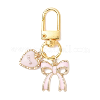 5 шт. подвеска-бантик ко Дню святого Валентина из сплава с эмалью HJEW-JM04471-1