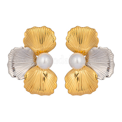 Серьги-гвоздики в форме цветка из нержавеющей стали 304 YM9694-1