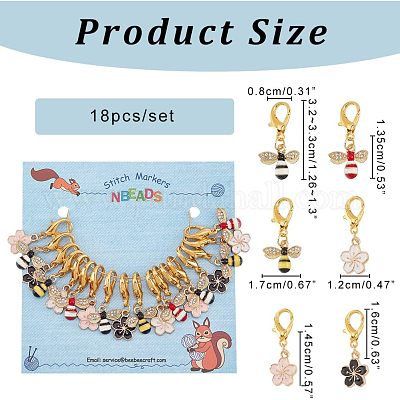 18шт сплав эмаль сакура пчела кулон украшения HJEW-PH01532-1