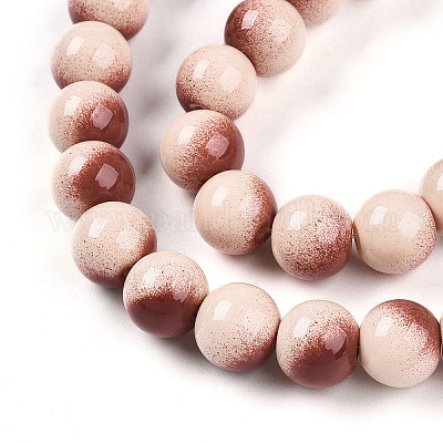 Выпечка окрашенные стеклянные бусины пряди DGLA-N012-10mm-08-1