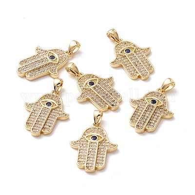 Латунные микропаве прозрачные подвески с фианитом ZIRC-Z019-25G-NR-1