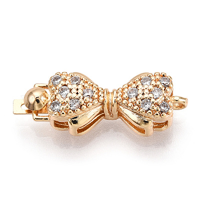 Латунные застежки из прозрачного кубического циркония с микропаве KK-G491-02G-1