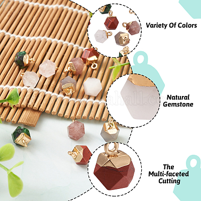 12 шт. 6 стиля подвески из натуральных драгоценных камней G-FW0001-24-1