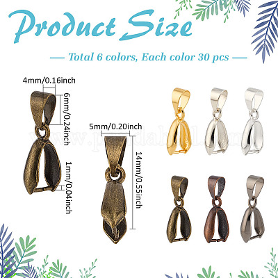 180 шт. 6-х цветные латунные зажимные скобы KK-ME0002-26-1