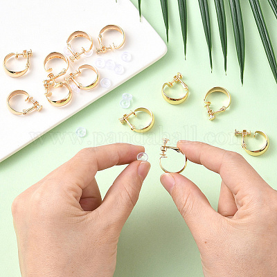 Латунные клипсы серьги KK-BBC0019-57-1