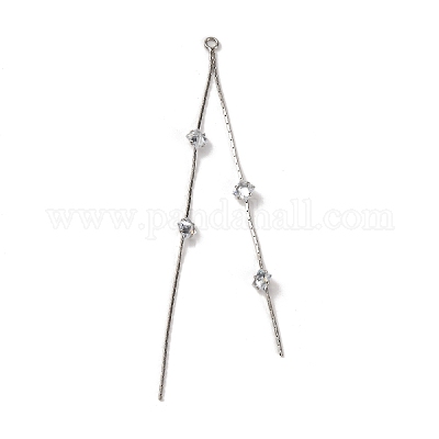 Большие кулоны из латуни с микропейвом и прозрачным фианитом KK-G510-19P-1