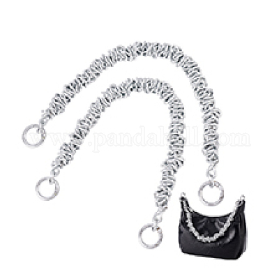 Ручки для сумок из цинкового сплава с витыми кольцами и цепочкой FIND-WH0436-47P-1