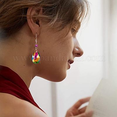 Наборы для изготовления разноцветных висячих серег своими руками DIY-SZ0003-46-1