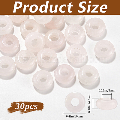 30 шт. натуральные европейские бусины из розового кварца G-SP0001-01A-04-1