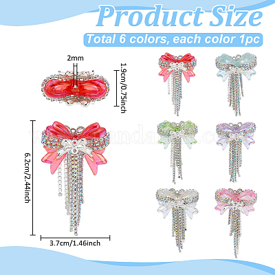 6шт 6 цвета смоляные бусины со стразами&nbsp;RB-PH0001-74-1