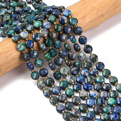 Натуральные бусы из хризоколлы и лазурита G-K389-B81-01-1