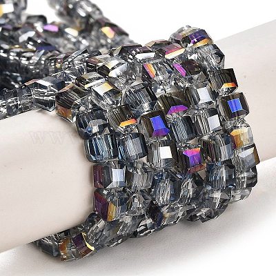 Стеклянные бусины с гальваническим покрытием &nbsp;X-EGLA-D018-4x4mm-18-1