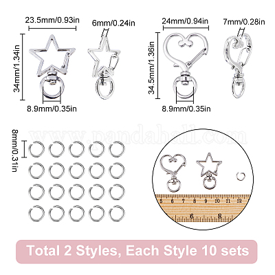 20 комплект из 2-х видов поворотных застежек из сплава FIND-SC0011-12-1