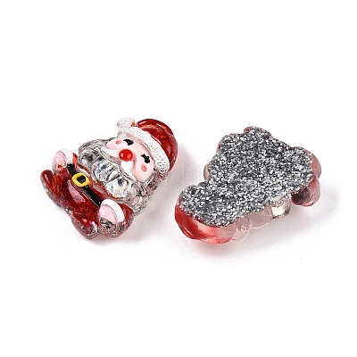 Рождественская тема прозрачная эпоксидная смола декодирует кабошоны CRES-T025-01D-1