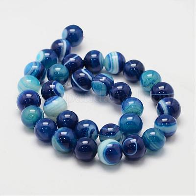 Натуральные полосатые агатовые / полосатые агатовые нити G-K155-B-12mm-02-1