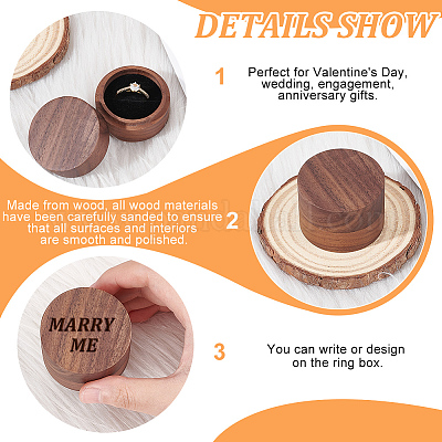 Колонка деревянные кольца для пальцев коробка CON-WH0089-16-1