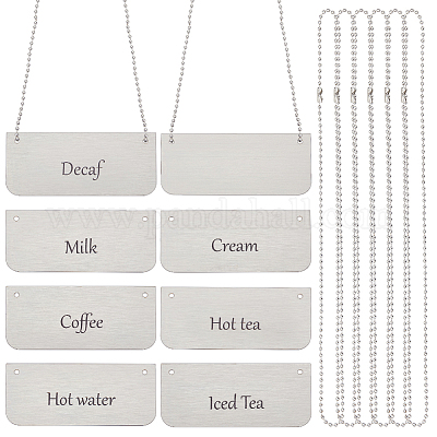 Подвесной знак из нержавеющей стали с шариковой цепочкой DIY-OC0012-66-1