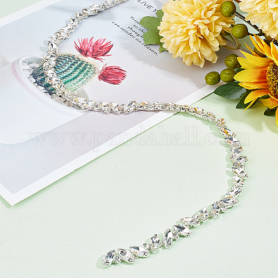 Цепочка из сплава со стразами LCHA-WH0001-03P-1