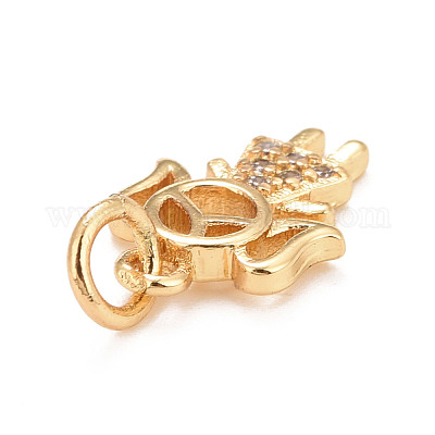 Кулоны из экологически чистой латуни с микропаве и кубическим цирконием KK-M225-15G-1