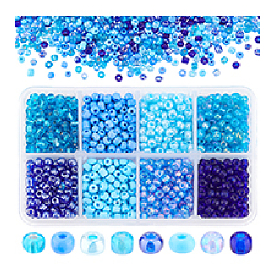 Смешанный стиль 6/0 круглый стеклянный бусины&nbsp;SEED-PH0006-4mm-03-1