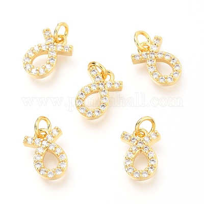 Латунные микропаве прозрачные кубические циркониевые подвески ZIRC-O036-30G-E-1