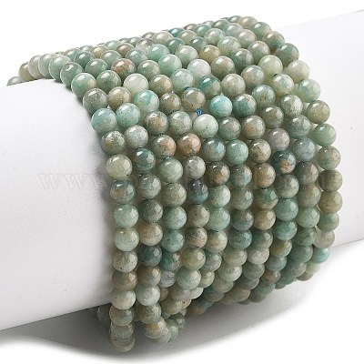 Природных амазонит бисер нитей G-K068-03-4mm-A-1