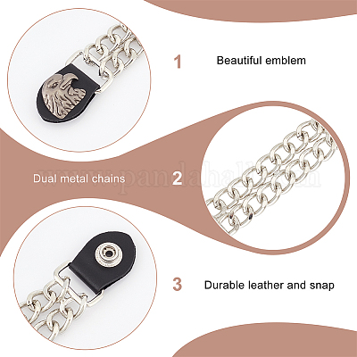 4 шт. 2 удлинителя для байкерского жилета из искусственной кожи AJEW-GA0006-20-1