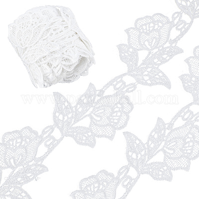 5Yards White Lace Trim Ribbon DIY Embroidered for Sewing