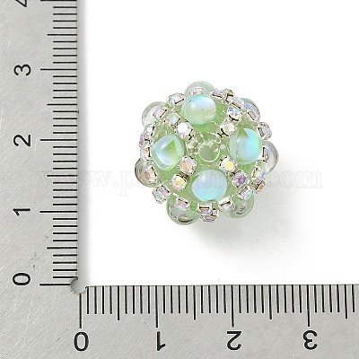 Сверкающие акриловые инкрустированные круглые бусины CLAY-NH0003-03S-05-1